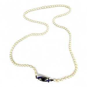 Antique 1920s art deco 935 sterling silver pearl necklace